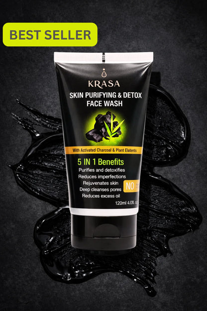 Krasa Charcoal Facewash – Deep Clean, Clear & Oil-Free Skin